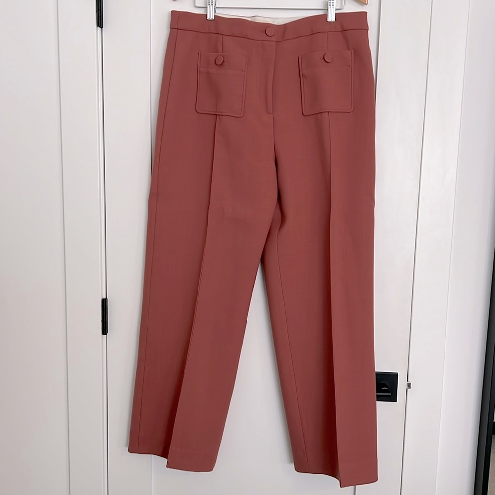 Sezane Terracotta Wide Leg Pants